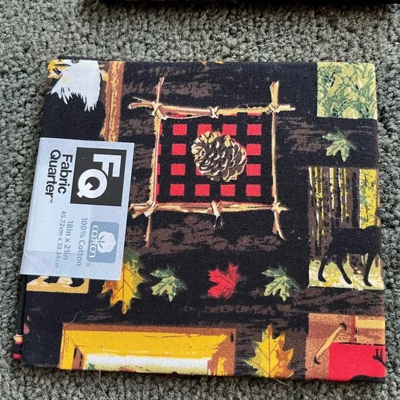 Waverly Nature-Themed Fabric with Black and Red Accents - Picture 3 of 5